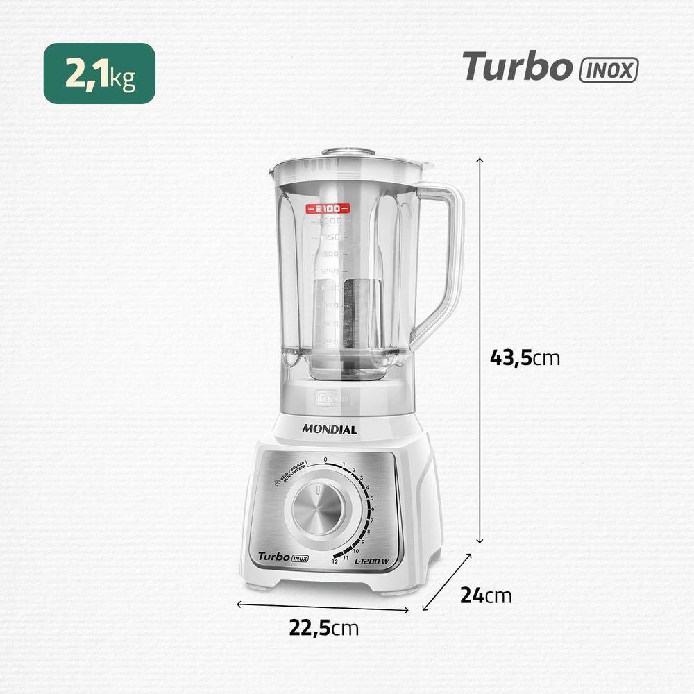 Liquidificador Mondial Turbo Black L-1200-wi Liquidificador L-1200-wi 220v/60hz - 5