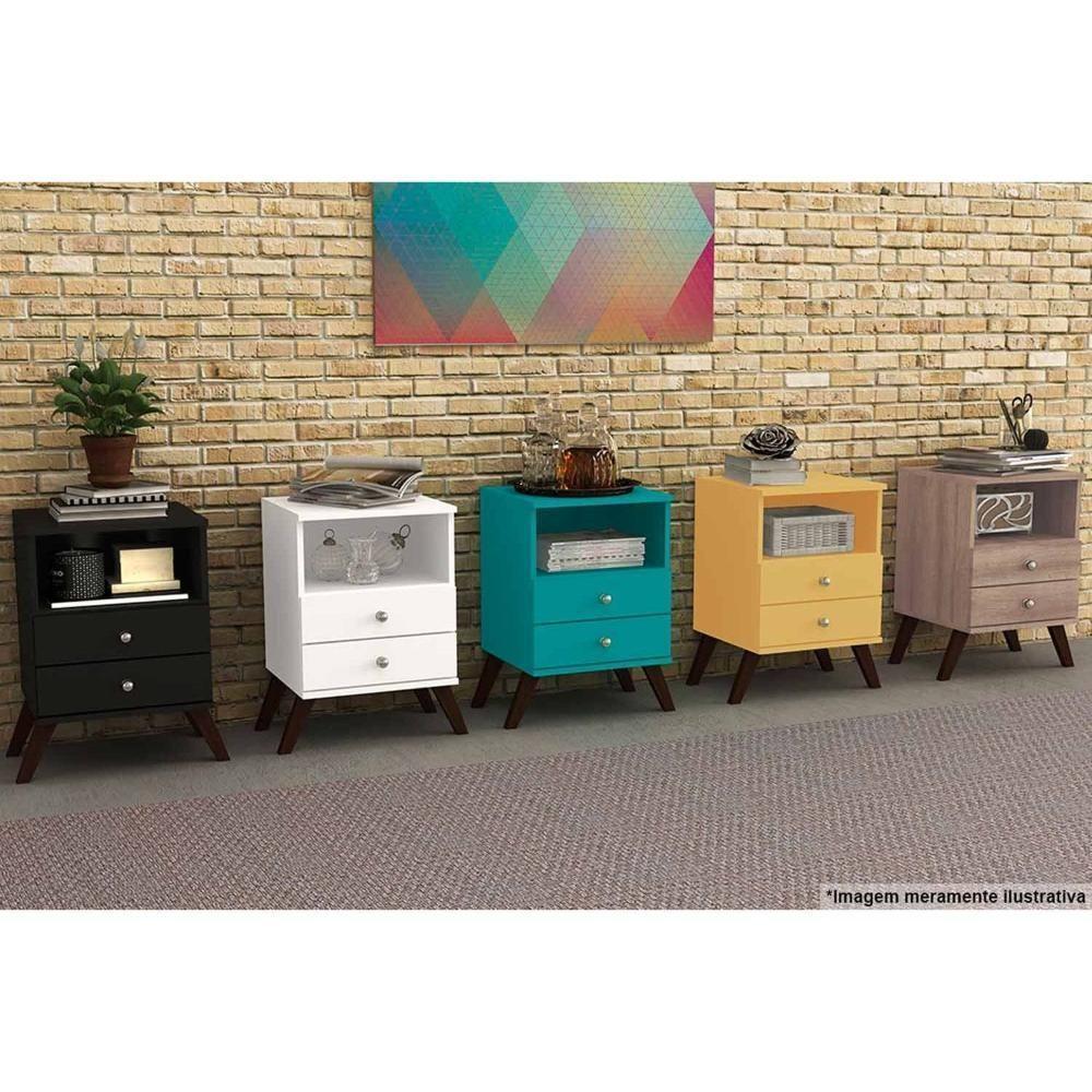 Mesa Cabeceira RT3103 c/ 2 Gavetas Oliva - Movelbento - 4