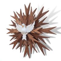 Divino Espirito Santo Triplo Em Madeira Sudeste Rústico - 4