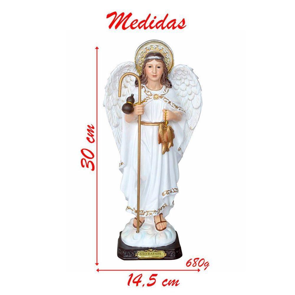 Santo Imagem Arcanjo Rafael Resina 30cm - 2