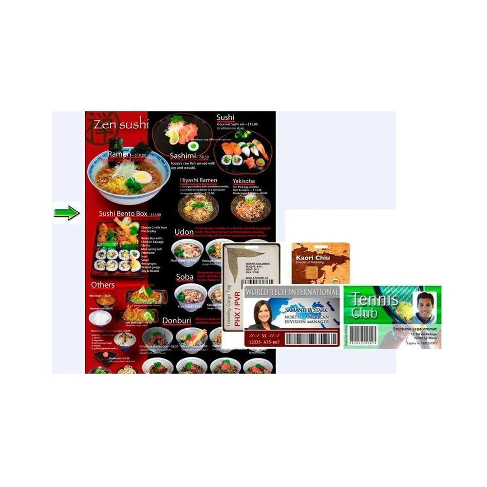 20 Placas 40 Folhas Impimiveis Pvc Crachá Cartão Cardápio - 1