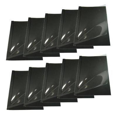 Kit 50 Capas De Encadernação Térmica Até 10 Folhas A4 Preta