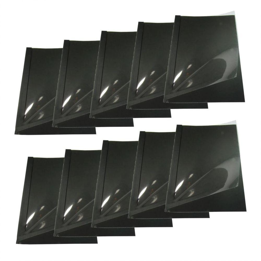 Kit 10 Capas Encadernação Térmica Até 30 Folhas A4 Preta - 1