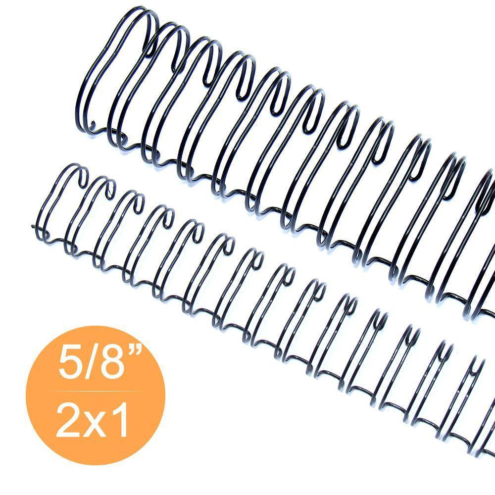 Wire-o Garra Duplo Anel 5/8" 120 Fls A4 2x1 Preto 50 Und - 2