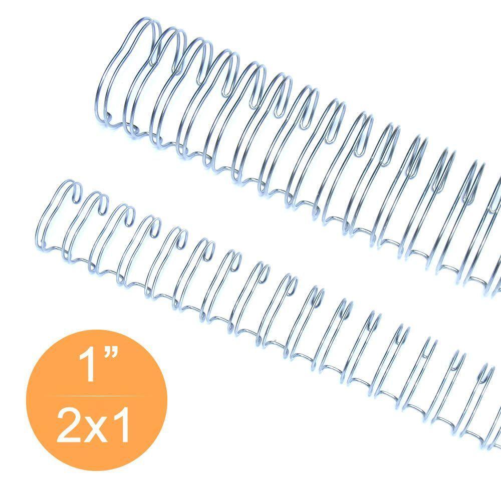 Wire-o Garra Duplo 1´´ 200 Folhas Carta 2x1 Prata 50 Unidade - 2