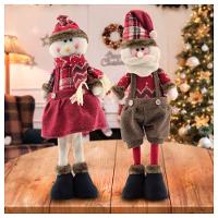 Dupla Boneco De Neve E Papai Noel Natal Decoração 50cm - 1