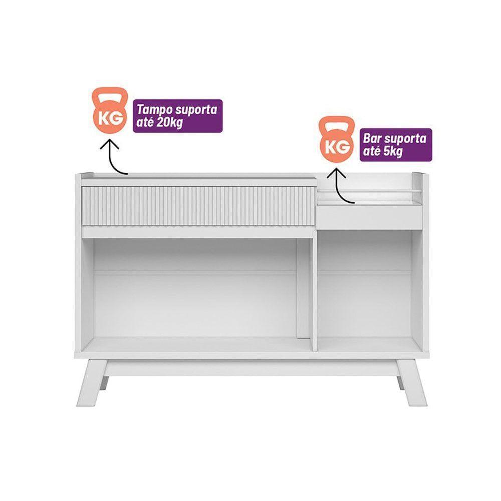 Buffet Lucca Retrô Com Bar Linea Brasil Nature Com Off White - 4