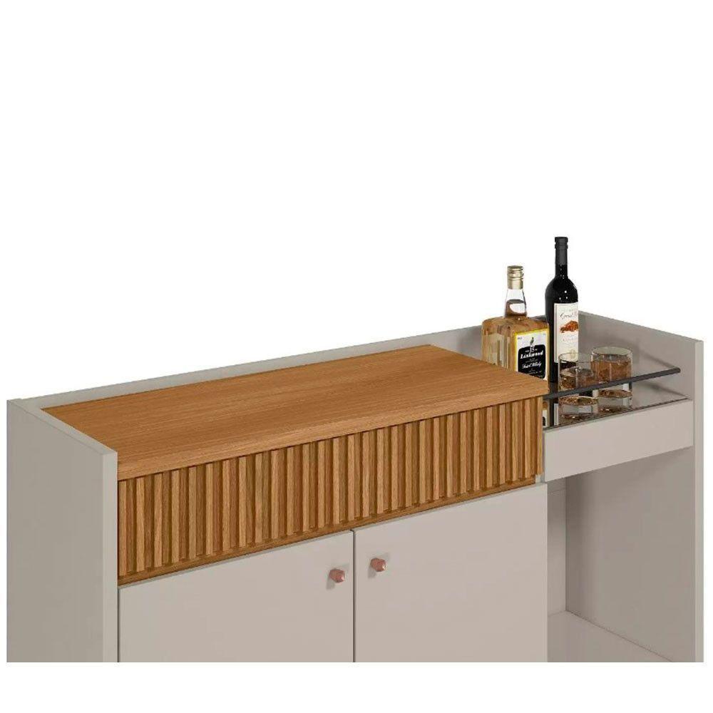 Buffet Lucca Retrô Com Bar Linea Brasil Nature Com Off White - 8