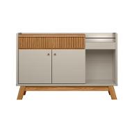 Buffet Lucca Retrô Com Bar Linea Brasil Nature Com Off White - 1
