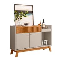 Buffet Lucca Retrô Com Bar Linea Brasil Nature Com Off White - 2
