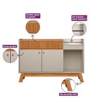 Buffet Lucca Retrô Com Bar Linea Brasil Nature Com Off White - 5