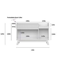 Buffet Lucca Retrô Com Bar Linea Brasil Nature Com Off White - 6