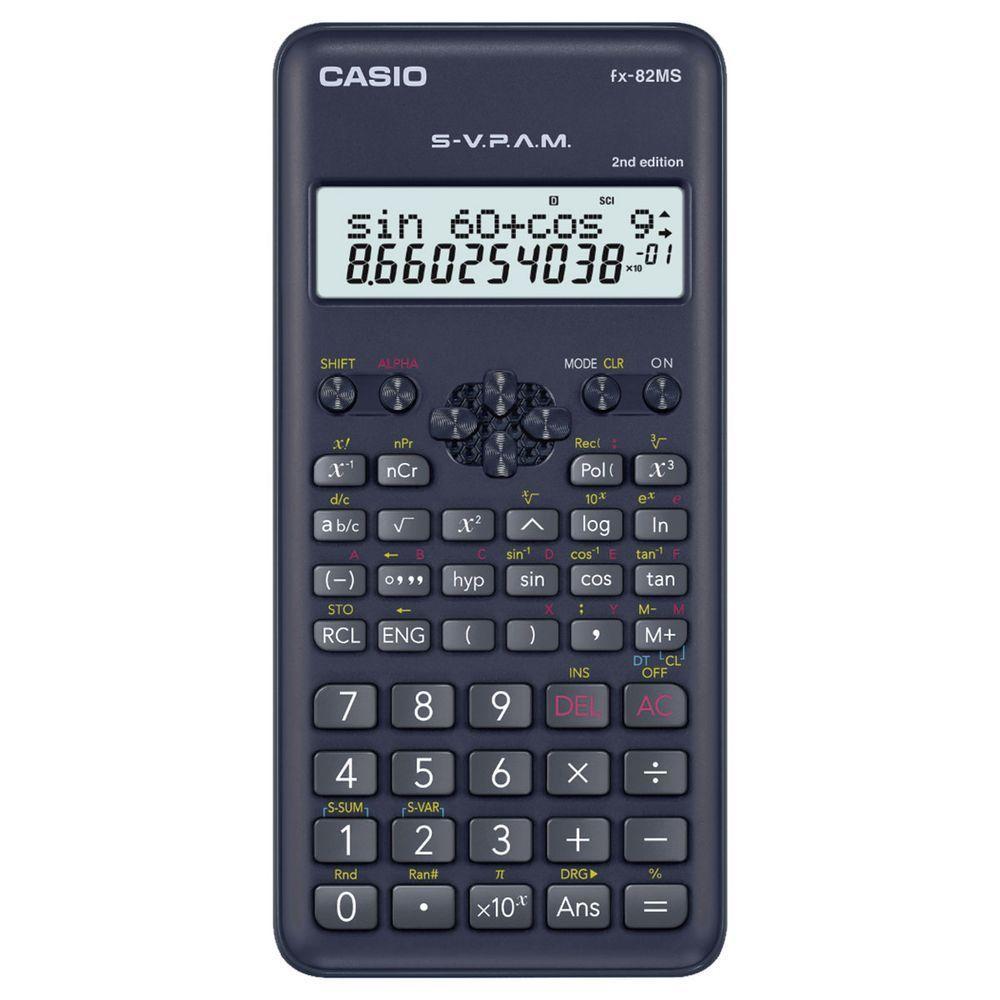 Calculadora Científica 12 Dígitos Ffx-82ms-2-s4-dh, 240 Funções Display Grande Preta - 1