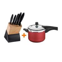 Kit - Faqueiro Plenus 6 Peças + Panela De Pressão 4,5 Vancouver Vermelho - Tramontina - 1