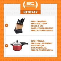 Kit - Faqueiro Plenus 6 Peças + Panela De Pressão 4,5 Vancouver Vermelho - Tramontina - 9
