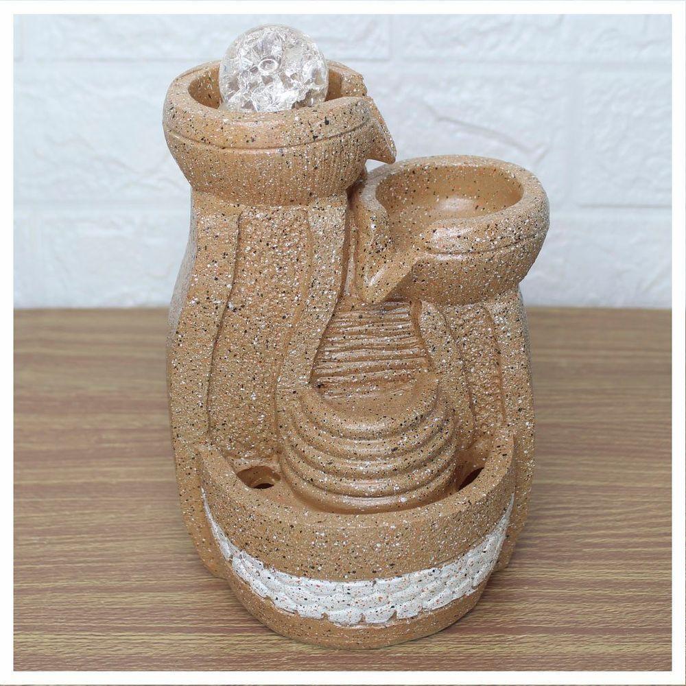 Fonte De água Decorativa Cascata 3 Quedas Luz De Led Bivolt - 1