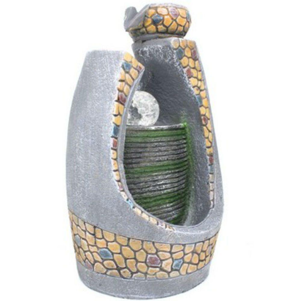 Fonte Água Decorativa Resina Cascata Iluminação Led Bivolt - 7