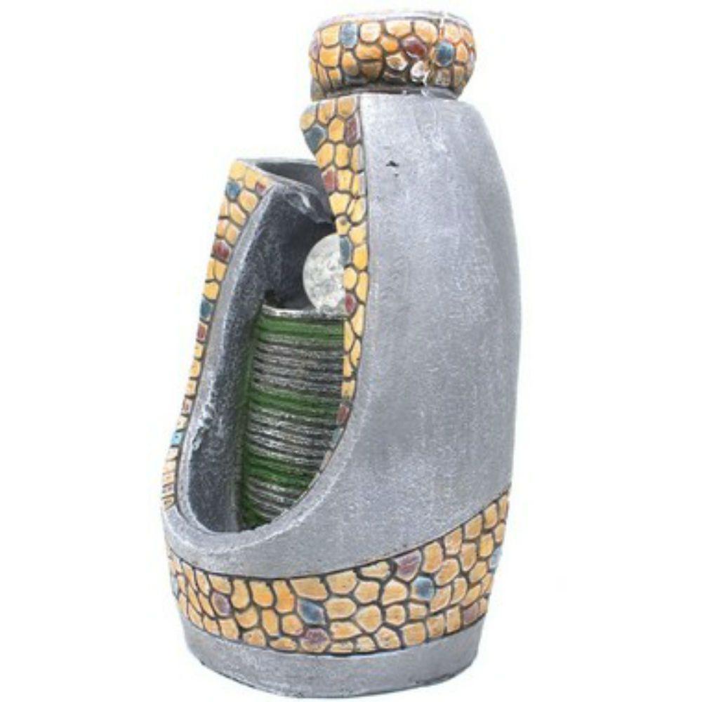 Fonte Água Decorativa Resina Cascata Iluminação Led Bivolt - 10