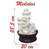Fonte De água Decorativa Cascata Anjo 3 Quedas Luz De Led Bivolt - 6