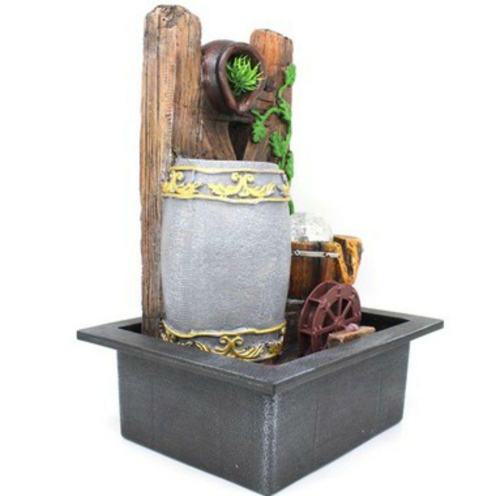 Fonte Água Decorativa Resina Cascata Iluminação Led Bivolt - 3