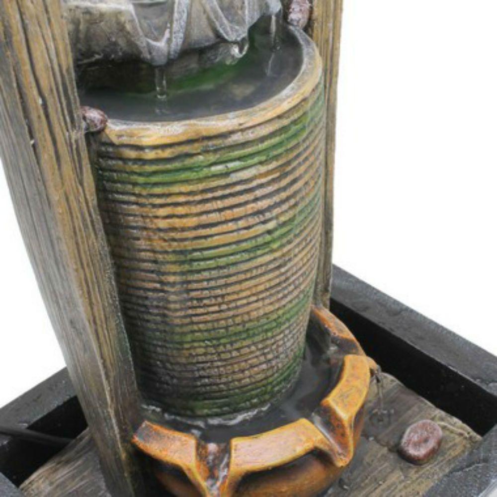 Fonte Água Decorativa Resina Cascata Iluminação Led Bivolt - 5