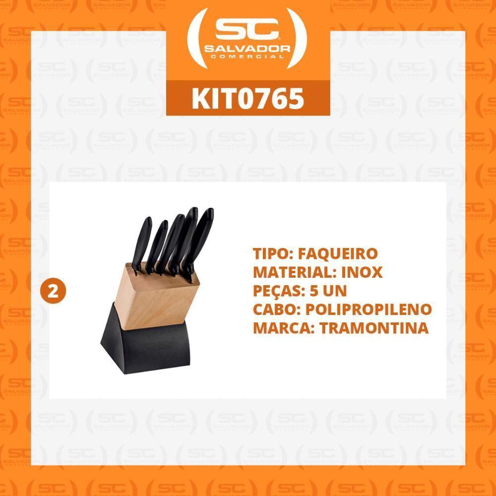 Kit - 2 Jogos De Facas Plenus Lâminas Aço Inox E Suporte De Madeira 6 Peças - Tramontina - 4