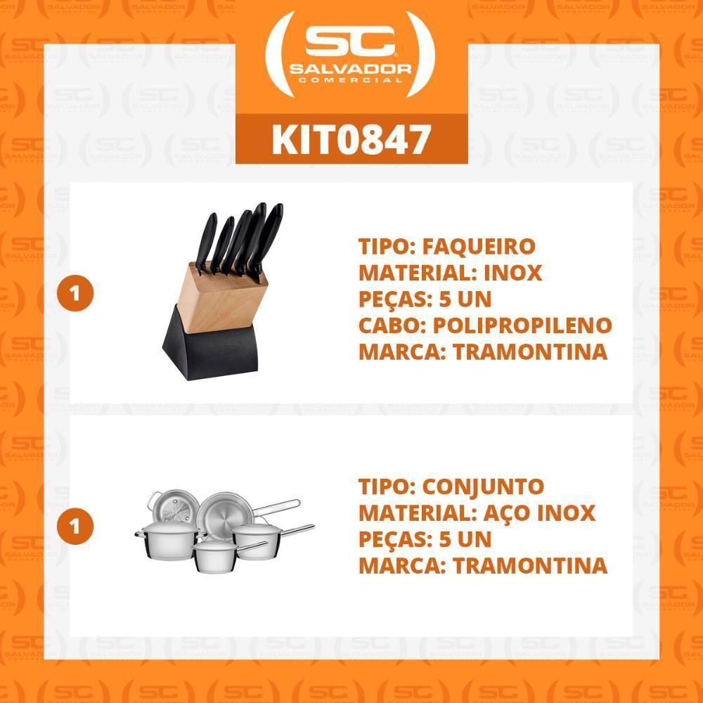 Kit - Faqueiro Plenus 6 Peças + 1 Jogo De Panelas Inox Allegra 5 Peças - Tramontina - 3