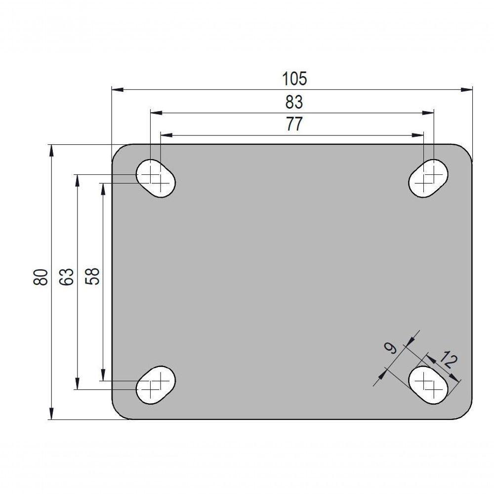 Rodizio Alta Temperatura Inox 3 Pol. Base Fixa 230ºc - 2