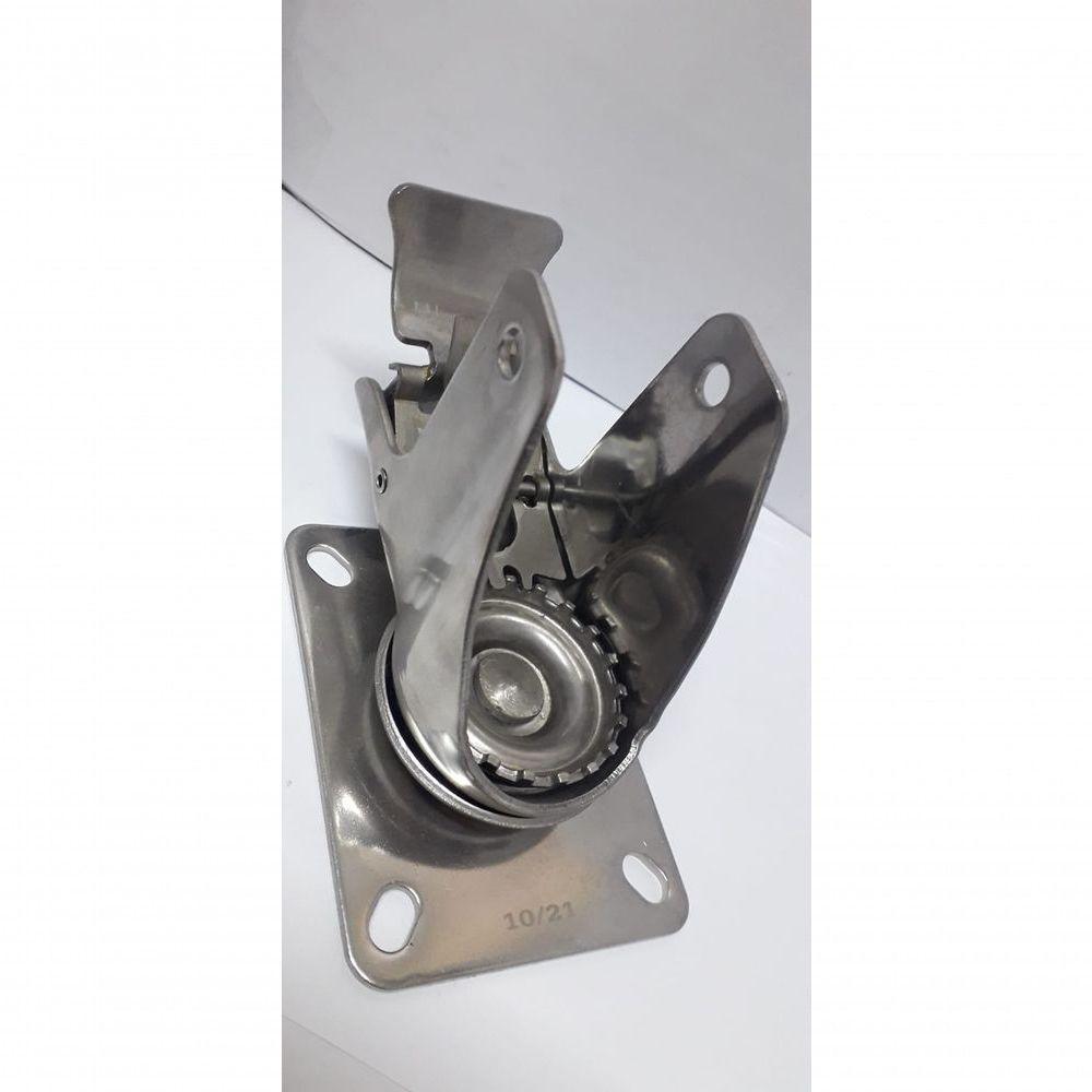 Rodizio Inox 3 Pol. Alta Temperatura Giratório C/Freio 230ºc - 2