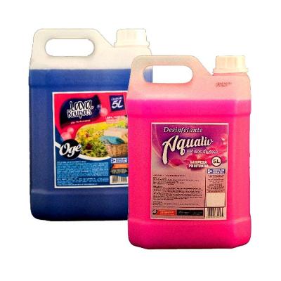 Kit Lava Roupas E Desinfetante Aqualiv Pétala De Rosa 5L