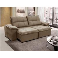 Sofá Solar Cesky 3 Lugares Retrátil E Reclinável 2,00M Gralha Azul Bege - 2