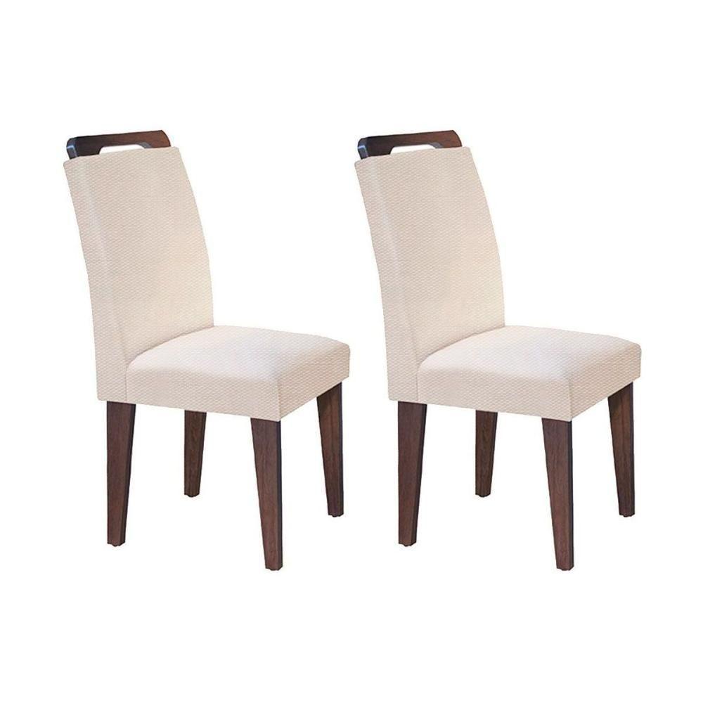 Kit 2 Cadeiras Sala Jantar Athenas  2 Un Capuccino/Linho Bege - Rufato - 1