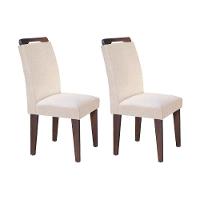 Kit 2 Cadeiras Sala Jantar Athenas  2 Un Capuccino/Linho Bege - Rufato - 1