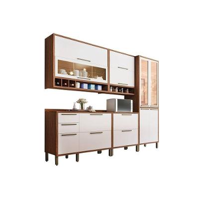 Kit de Cozinha Modulada 5 Peças Syrah  (2 Armários +2 Balcões + 1 Paneleiro) C5P07 Sevilha/Branco - Ronipa
