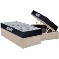 Cama Box Baú Solteiro: Colchão Ortopédico Orthoflex Foggia Sogni Unic Face + Base CRC Suede Clean(88x188) - 1