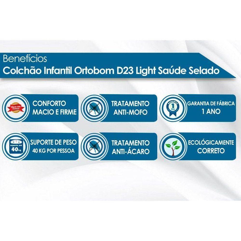 Colchão do Bebê D23 Light Saúde Infantil - 70x150x12 - Ortobom - 2