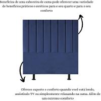 Cabeceira Cama Box Solteiro 100 Cm Sophia Carla Suede Cor:azul Marinho - 5