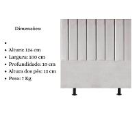 Cabeceira Cama Box Solteiro 100 Cm Sophia Carla Suede Cor:cinza Claro - 6