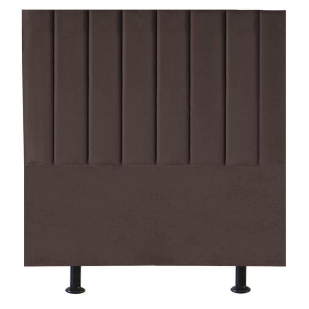 Cabeceira Cama Box Solteiro 100 Cm Sophia Carla Suede Cor:marrom - 1