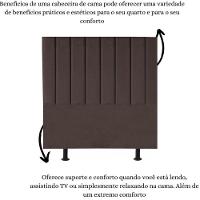 Cabeceira Cama Box Solteiro 100 Cm Sophia Carla Suede Cor:marrom - 5