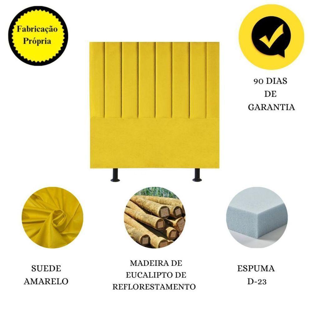 Cabeceira Cama Box Solteiro 100 Cm Sophia Carla Suede Cor:amarelo - 6