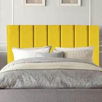 Cabeceira Cama Box Solteiro 100 Cm Sophia Carla Suede Cor:amarelo - 2