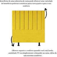 Cabeceira Cama Box Solteiro 100 Cm Sophia Carla Suede Cor:amarelo