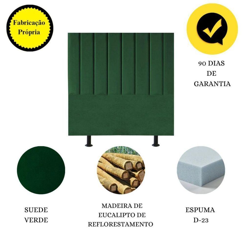 Cabeceira Cama Box Solteiro 100 Cm Sophia Carla Suede Cor:verde Musgo - 5