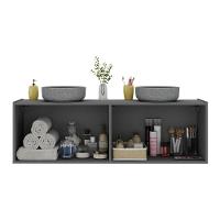 Gabinete De Banheiro 123,5cm Suspenso 4 Portas Multimóveis Mp5047 Grafite Grafite