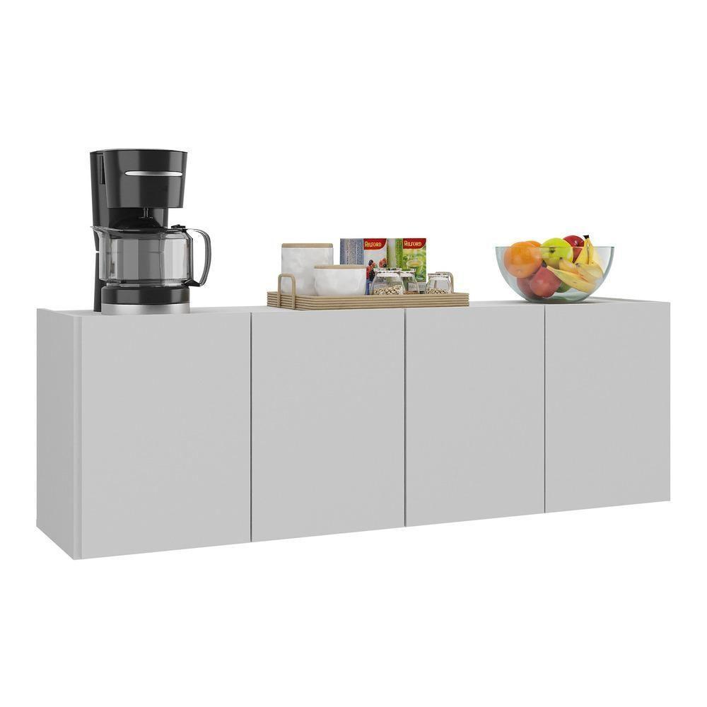 Balcão De Cozinha Suspenso 4 Portas Multimóveis Mp2167 Branco Branco - 1