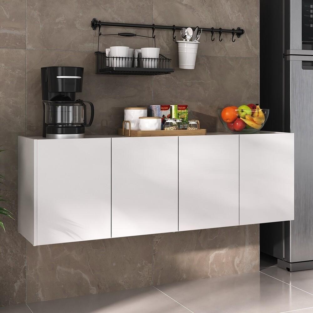 Balcão De Cozinha Suspenso 4 Portas Multimóveis Mp2167 Branco Branco - 3