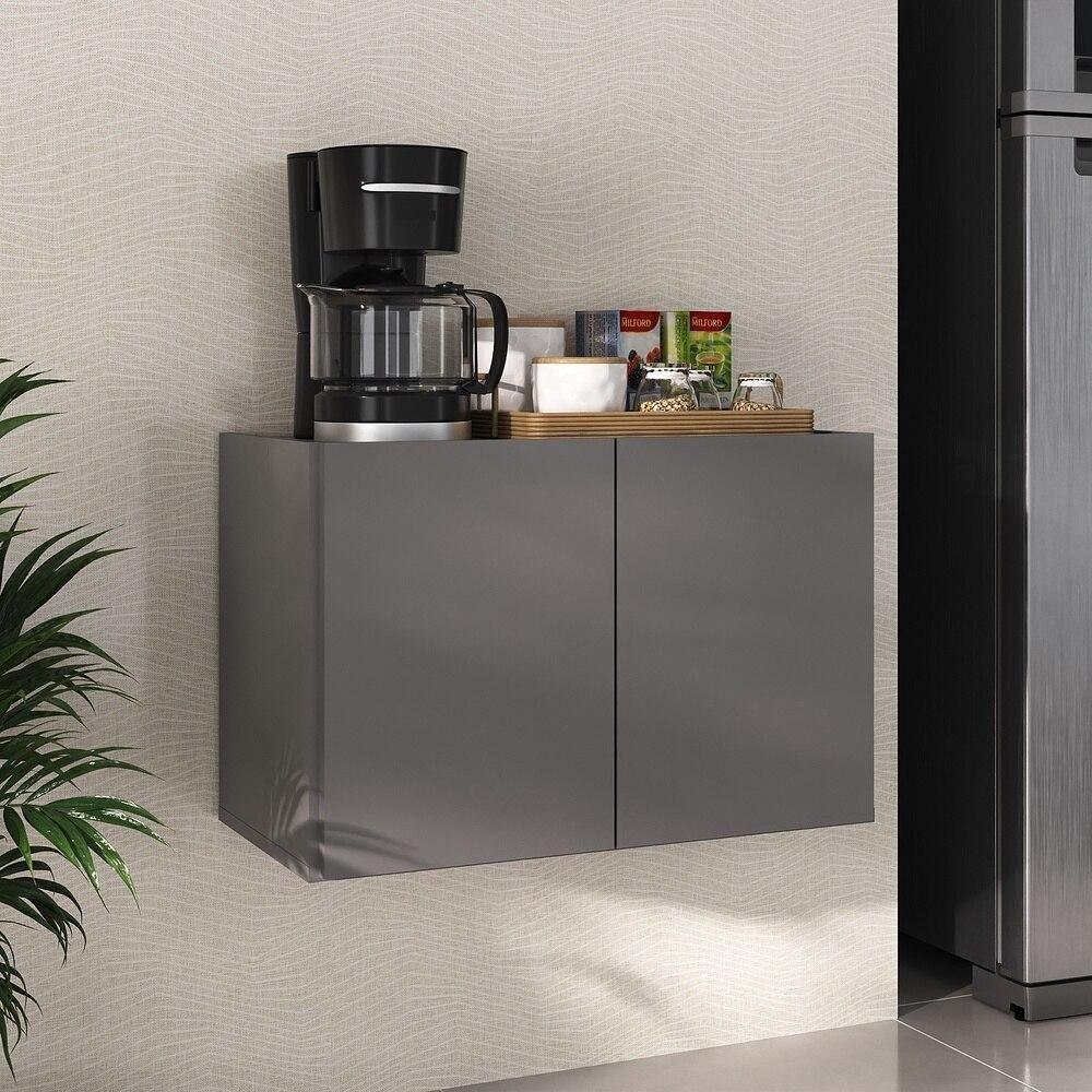 Balcão De Cozinha Suspenso 2 Portas Multimóveis Mp2165 Grafite Grafite - 3