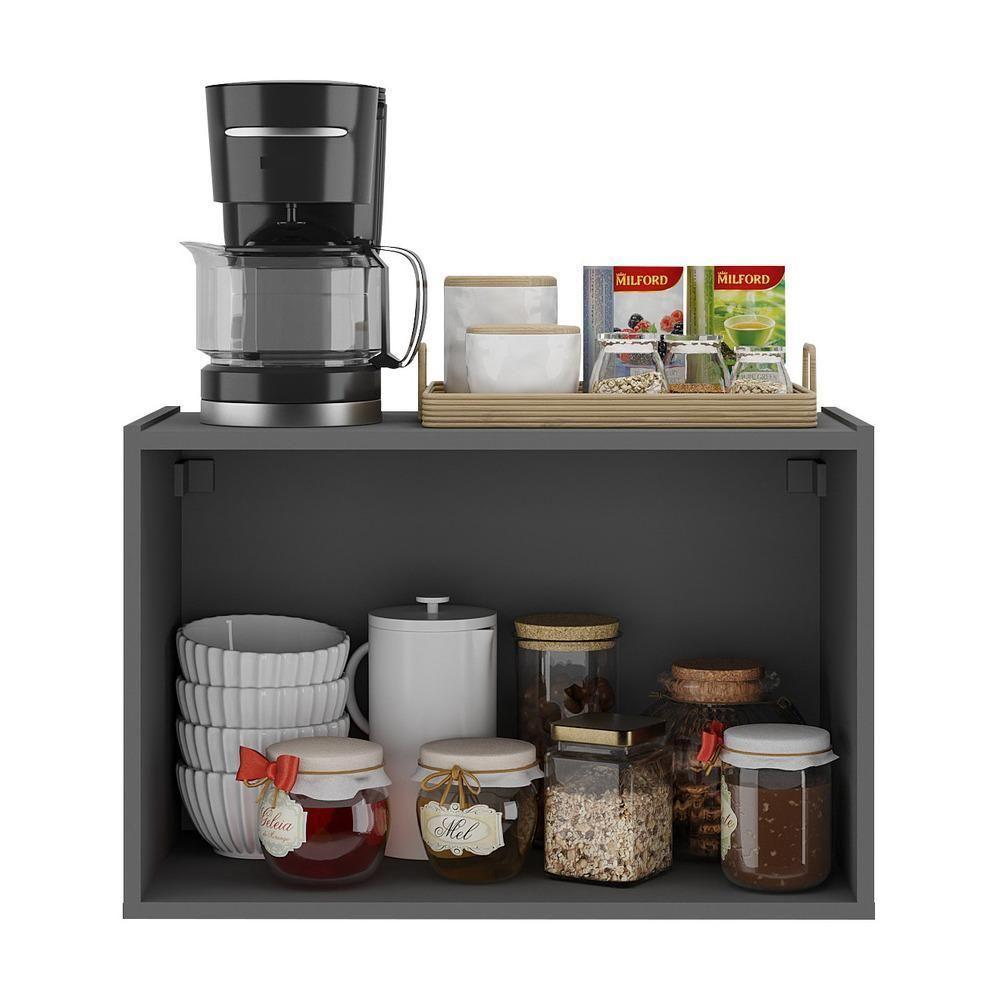 Balcão De Cozinha Suspenso 2 Portas Multimóveis Mp2165 Grafite Grafite - 4