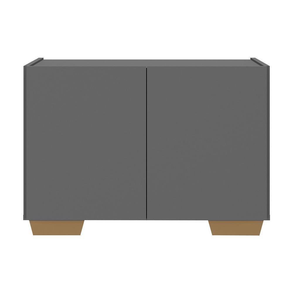 Gabinete Armário De Banheiro 62,5cm 2 Portas Com Pés Multimóveis Mp5046 Grafite/natural Grafite/natural - 5